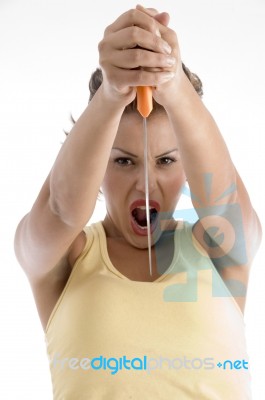 Lady Going To Commit Suicide Stock Photo