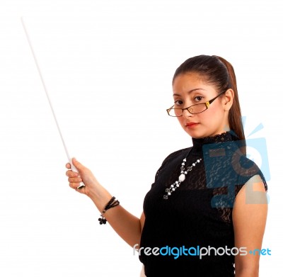 Lady Making Presentation Stock Photo