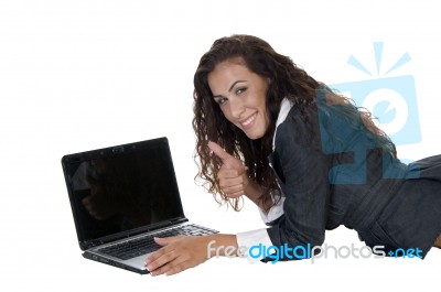 Lady Showing Approval Stock Photo