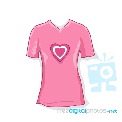 Lady Wear With Heart Symbol Stock Image