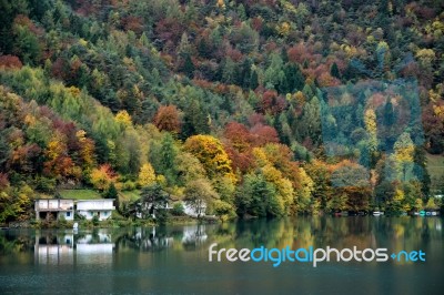 Lago D'idro Autumn View Stock Photo