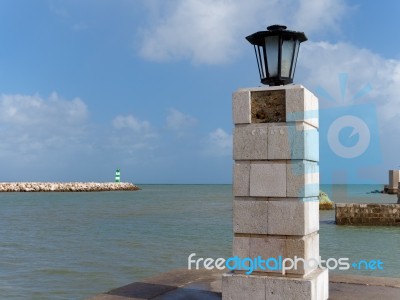 Lagos, Algarve/portugal - March 5 : Lamp Outside Fort Ponta Da B… Stock Photo