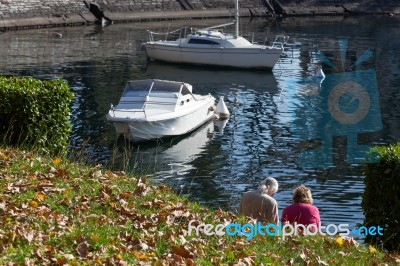 Lake Como At Lecco Stock Photo