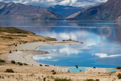 Lake Hawea Stock Photo