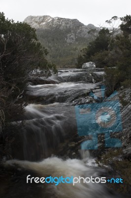 Lake Lilla In Cradle Mountain, Tasmania Stock Photo