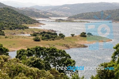 Lake Liscia In Sardinia Stock Photo