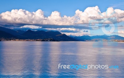 Lake Maggiore And Swiss Alps Stock Photo