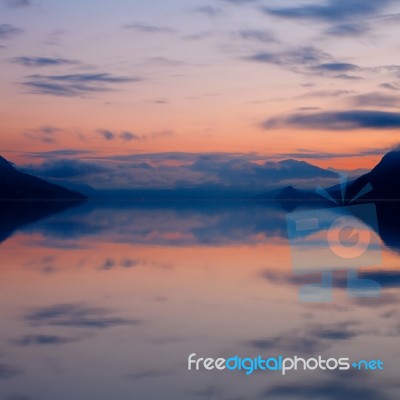 Lake Maggiore And Swiss Alps Stock Photo