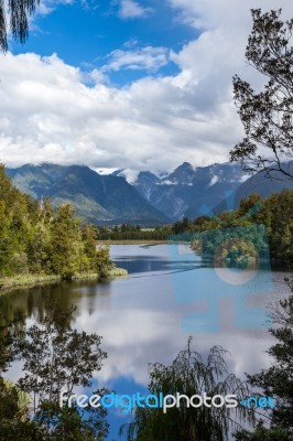 Lake Matheson Stock Photo