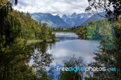 Lake Matheson Stock Photo