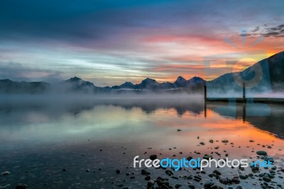 Lake Mcdonald Stock Photo