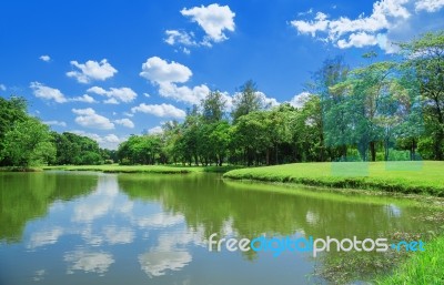 Lake Park Garden Stock Photo