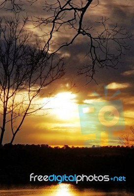 Lake Sunset Stock Photo