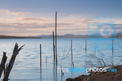 Lake Wivenhoe In Queensland During The Day Stock Photo