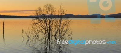 Lake Wivenhoe In Queensland During The Day Stock Photo