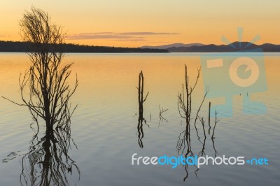 Lake Wivenhoe In Queensland During The Day Stock Photo