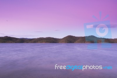 Lake Wivenhoe In Queensland During The Day Stock Photo