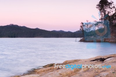 Lake Wivenhoe In Queensland During The Day Stock Photo