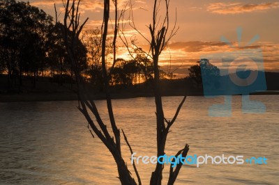 Lake Wivenhoe In Queensland During The Day Stock Photo