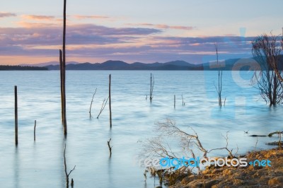 Lake Wivenhoe In Queensland During The Day Stock Photo