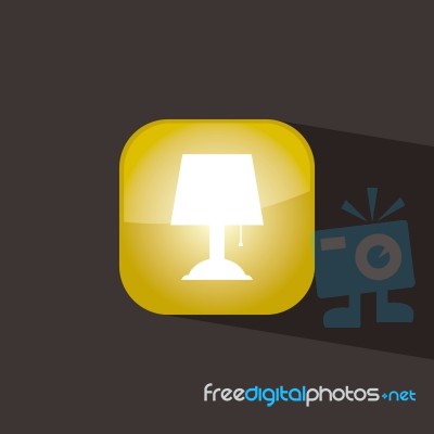 Lamp Button Icon Flat   Illustration  Stock Image