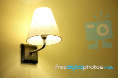 Lamp On The Wall Stock Photo