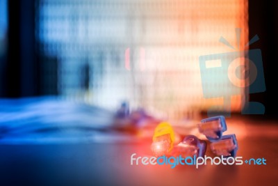 Lan Cable In Network Room Stock Photo