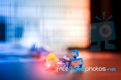 Lan Cable In Network Room Stock Photo