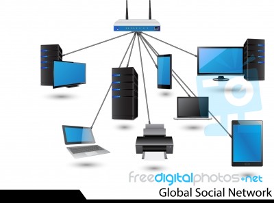 Lan Network Diagram Stock Image