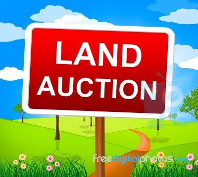 Land Auction Indicates Winning Bid And Auctioning Stock Image