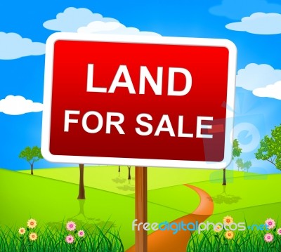 Land For Sale Means On Market And Purchase Stock Image