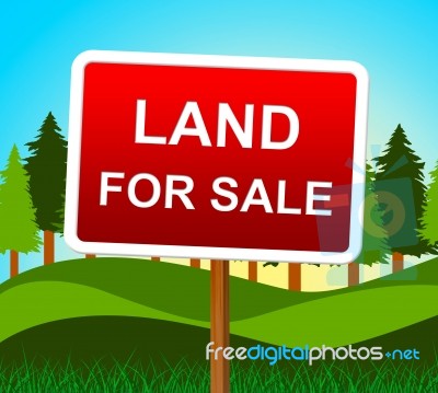 Land For Sale Means Real Estate Agent And House Stock Image