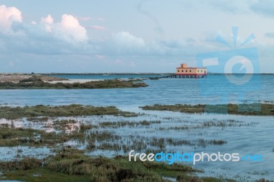 Landmark Lifeguard House Stock Photo