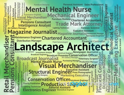 Landscape Architect Means Vista Designer And Natural Stock Image