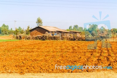 Landscape In Ethiopia Near Bahir Dar Stock Photo