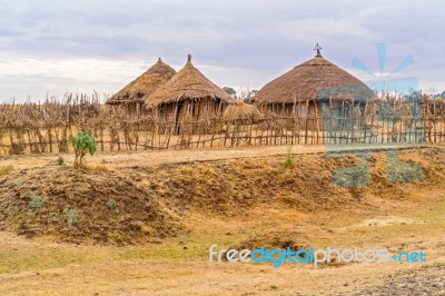 Landscape In Ethiopia Near Gebre Guracha Stock Photo