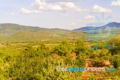 Landscape In Tanzania Stock Photo