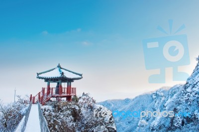 Landscape In Winter,guemosan In Korea Stock Photo