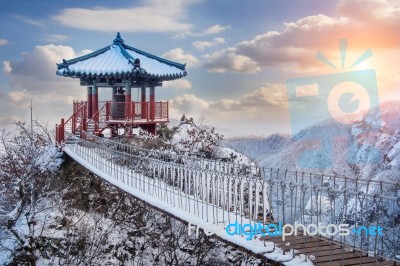 Landscape In Winter,guemosan In Korea Stock Photo