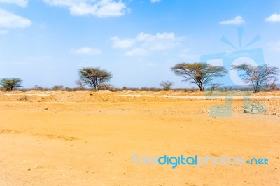 Landscape Near Laisamis, Kenya Stock Photo