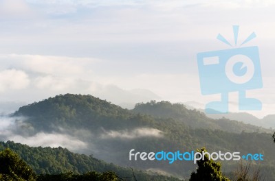 Landscape Of Cloud Above Cordillera In The Morning Stock Photo