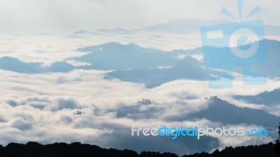 Landscape Of Cloud Above Cordillera In The Morning Stock Photo