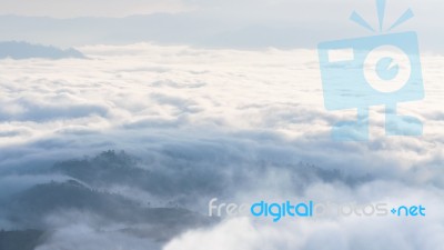 Landscape Of Cloud Above Cordillera In The Morning Stock Photo