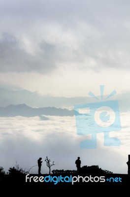 Landscape Of Cloud Above Cordillera In The Morning Stock Photo