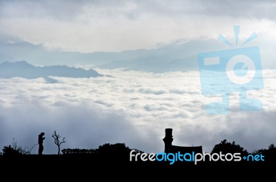 Landscape Of Cloud Above Cordillera In The Morning Stock Photo