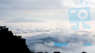 Landscape Of Cloud Above Cordillera In The Morning Stock Photo