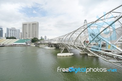 Landscape Of Helix Bridge Stock Photo