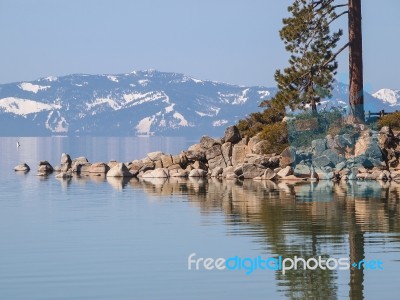 Landscape Of Lake Tahoe Stock Photo