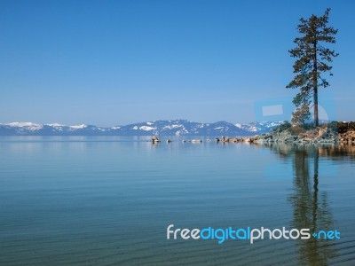 Landscape Of Lake Tahoe Stock Photo