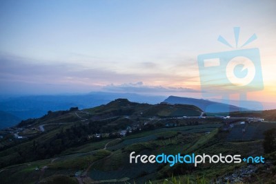 Landscape Of Mountains In Thailand Stock Photo